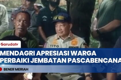 Mendagri Tinjau Jembatan Tajuk Enang-Enang, Janji Perkuat Struktur dan Perlebar Akses