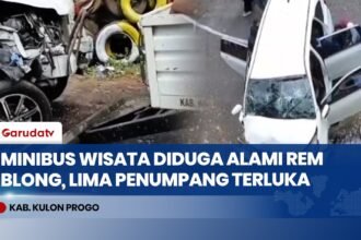 Diduga Rem Blong, Minibus Rombongan Wisata Religi Kecelakaan di Kulon Progo