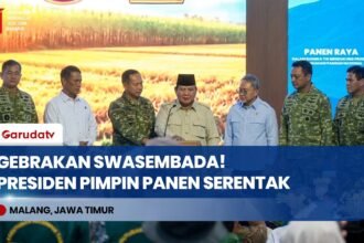 Pimpin Panen Raya Serentak di 43 Titik, Presiden Prabowo: Ketahanan Pangan Adalah Gerakan Nasional!