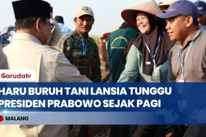 Haru Buruh Tani Lansia Tunggu Prabowo Sejak Pagi, Berharap Petani Semakin Sejahtera