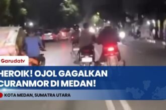 Detik-Detik Driver Ojol & Polisi Gagalkan Curanmor di Medan, Pelaku Kabur Tinggalkan Motor