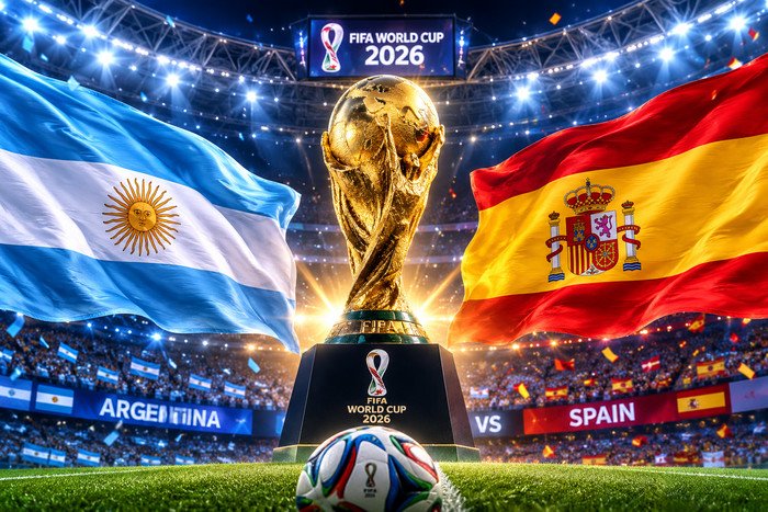 Final Piala Dunia 2026 mempertemukan Spanyol dan Argentina dalam duel perebutan gelar juara dunia di MetLife Stadium, New Jersey.