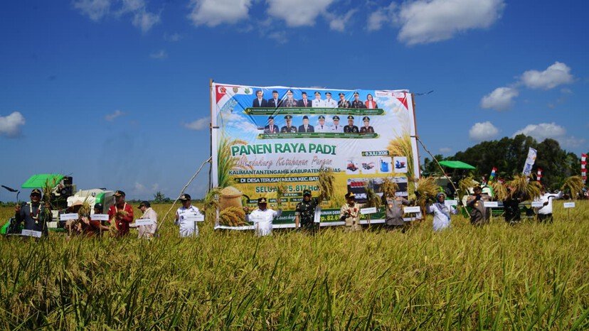 Gubernur Kalteng Agustiar Sabran memimpin panen raya padi 25.817 hektare di Kapuas dan meresmikan Waterfront City untuk memperkuat ketahanan pangan serta ekonomi daerah.