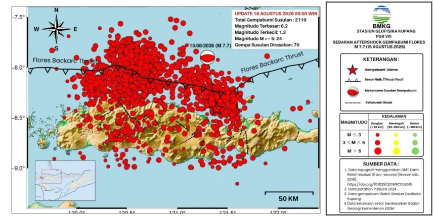 BMKG Catat 4.258 Gempa Susulan di NTT, Aktivitas Diprediksi Berlangsung hingga 4 Minggu (Foto: bmkg.go.id)