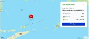 Gempa Magnitudo 6,2 Guncang Barat Laut Maluku Barat Daya, Kedalaman 10 Km