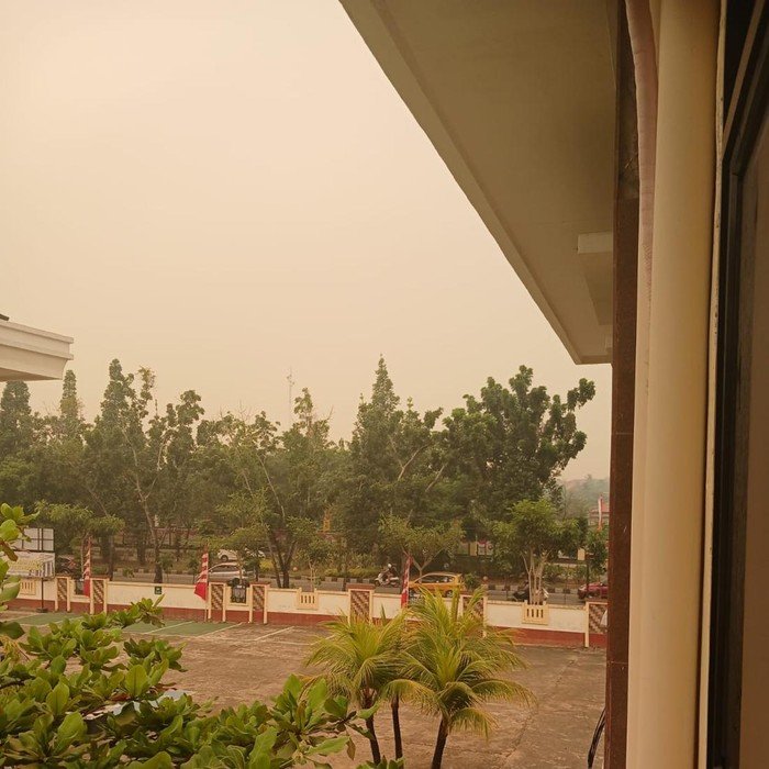 Langit Siang Pontianak Berubah Kuning Pekat Akibat Polusi Karhutla, BMKG Bilang Begini
