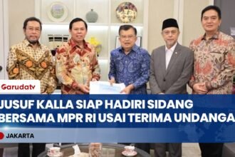 Temui Jusuf Kalla, Pimpinan DPD RI Bahas Kebangsaan dan Serahkan Undangan Sidang MPR