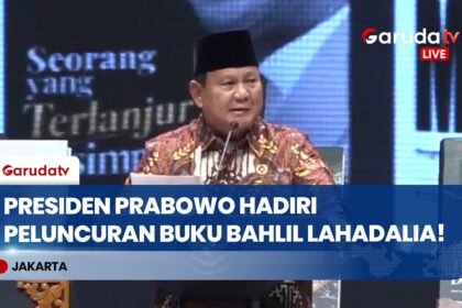 Presiden Prabowo Hadiri Peluncuran Buku Setengah Abad Bahlil Lahadalia di Djakarta Theatre