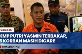 KMP Putri Yasmin Terbakar di Selat Lombok, 212 Orang Dievakuasi & 5 Orang Masih Dicari