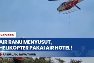 Air Ranu Menyusut, Helikopter Pemadam Karhutla Bromo Ambil Air dari Kolam Renang Hotel!