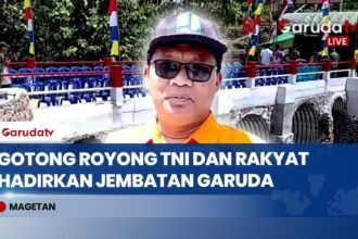 TNI dan Rakyat Bangun Jembatan Garuda, Akses Warga Magetan Makin Mudah