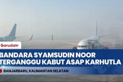 Kabut Asap Karhutla Ganggu 12 Penerbangan di Bandara Syamsudin Noor Banjarbaru