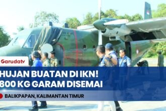 Hujan Buatan di IKN! Pesawat Cassa C-212 Semai 800 Kg Garam Isi Waduk & Embung