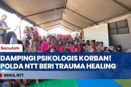 Hapus Rasa Takut Korban Gempa NTT, Kapolda NTT Beri Trauma Healing & Hibur Anak-Anak Sikka