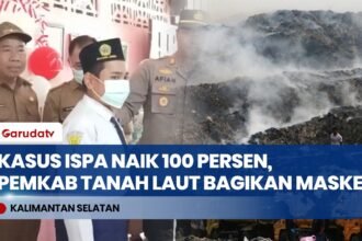 Kasus ISPA Naik 100 % Akibat Karhutla, Pemkab Tanah Laut Bagikan Masker untuk Siswa dan Warga