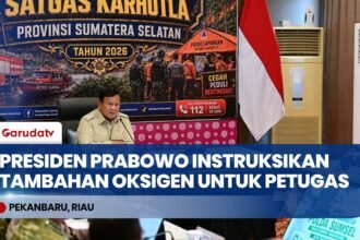 Presiden Prabowo Instruksikan Penambahan Oksigen untuk Petugas Karhutla di Riau