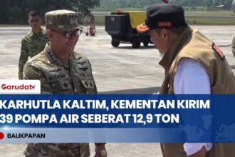 Atasi Karhutla Kaltim, Pesawat Hercules TNI AU Angkut 12,9 Ton Pompa Air dari Kementan!