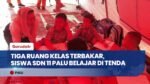 Kepanasan di Tenda Darurat, Siswa SDN 11 Palu Tetap Belajar Usai 3 Ruang Kelas Ludes Terbakar!