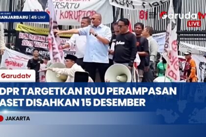Temui Massa di Atas Mobil Komando, Anggota DPR RI Janjikan RUU Perampasan Aset Tuntas Akhir Tahun