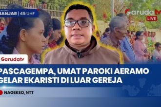 Khawatir Gempa Susulan, Umat Paroki Aeramo Nagekeo Gelar Ekaristi Khusyuk di Luar Gereja