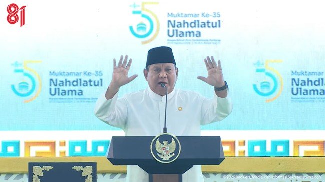 Presiden Prabowo Dijadwalkan Menutup Muktamar ke-35 NU di Jombang Besok Pagi