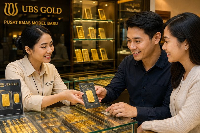 Harga emas Pegadaian Senin 10 Agustus 2026 mencatat Galeri24 Rp2,669 juta, Antam Rp2,798 juta, dan UBS Rp2,729 juta per gram.