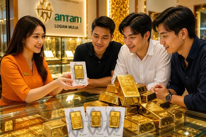 Harga emas Antam pada Minggu, 23 Agustus 2026, bertahan di Rp2,74 juta untuk pecahan 1 gram.
