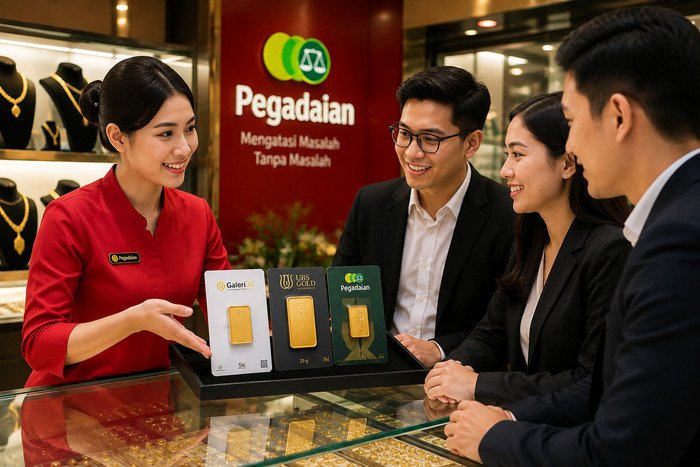 Harga emas Pegadaian 24 Agustus 2026 mengalami kenaikan pada produk Galeri24 dan UBS, dengan harga 1 gram masing-masing Rp2.716.000 dan Rp2.778.000.