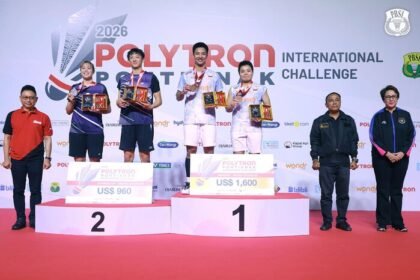 Dejan Ferdinansyah/Apriyani Rahayu menjadi juara Pontianak International Challenge 2026 setelah menang dramatis atas pasangan Chinese Taipei.