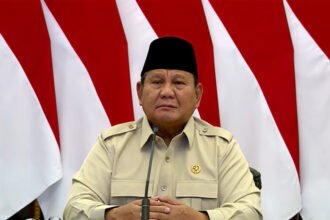 Presiden Prabowo Subianto menyampaikan sambutan virtual saat peresmian ribuan jembatan dan sumber air bersih hasil pembangunan TNI-Polri, Kamis (13/8/2026).