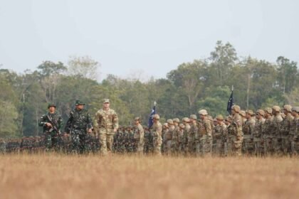 Prajurit TNI AD dan US Army mengikuti rangkaian Latma Ksatria Warrior 2026 di Puslatpur Kodiklatad, Baturaja.