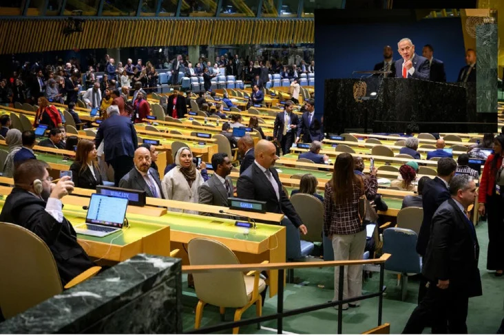 Netanyahu Naik Podium, Indonesia & 76 Delegasi Langsung Walk Out dari Sidang PBB