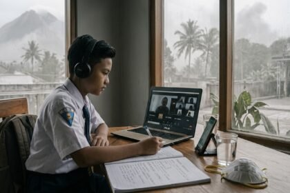 Tidak Cuma Jakarta, Sekolah di Bogor Terapkan PJJ imbas Abu Vulkanik (Foto: GeminiAI)