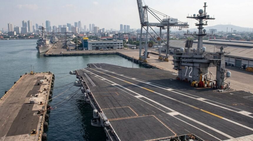 Setelah 286 Hari di Laut, USS Abraham Lincoln Akhirnya Berlabuh di Thailand (Foto: GeminiAI)