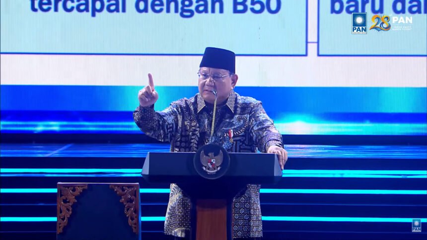 HUT ke-28 PAN, Prabowo: Terima Kasih Sudah Jadi Kawan Seperjuangan (Foto: Tangkapan Layar/YT/PAN TV)