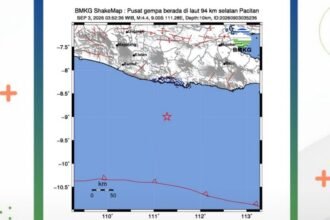 Gempa M4,4 Guncang Pacitan Dini Hari, Getaran Terasa di Sejumlah Wilayah (Foto: BMKG)