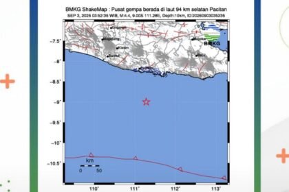 Gempa M4,4 Guncang Pacitan Dini Hari, Getaran Terasa di Sejumlah Wilayah (Foto: BMKG)