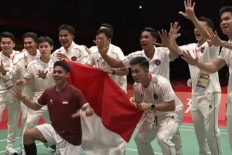 Badminton Sumbang Emas Pertama untuk Indonesia di Asian Games 2026 (Foto: TangkapanLayar/Vidio)