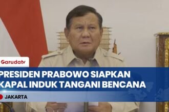 Presiden Prabowo Siapkan Kapal Induk Giuseppe Garibaldi Dari Italia Untuk Penanganan Bencana
