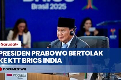 Presiden Prabowo Bertolak ke New Delhi Hadiri KTT BRICS Ke-18, Dorong Kerja Sama Ekonomi