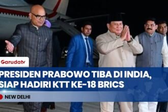 Presiden Prabowo Tiba di India, Siap Hadiri KTT Ke-18 BRICS Sebagai Anggota Penuh
