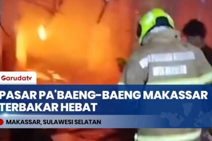Pasar Pa'baeng-baeng Makassar Terbakar Hebat! 22 Kios & Los Ludes Dilalap Si Jago Merah