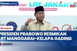 Resmikan LRT Manggarai-Kelapa Gading, Presiden Prabowo Dorong Hunian Berbasis TOD di Stasiun