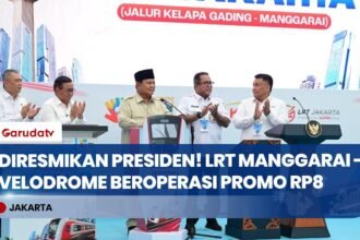 Diresmikan Presiden Prabowo! LRT Jakarta Rute Manggarai-Velodrome Resmi Beroperasi Promo Rp8