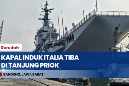 Disambut Menhan & KASAL, Kapal Induk Giuseppe Garibaldi Resmi Berganti Nama Jadi KRI Sriwijaya