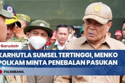 Luas Kebakaran Tambah 505 Hektare, Menko Polkam Minta Perkuat Pasukan Karhutla Sumsel