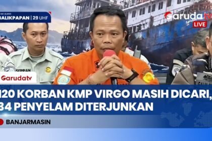 KMP Virgo Transport 8 Tenggelam di Laut Jawa: 34 Penyelam Dikerahkan Cari 120 Korban Hilang