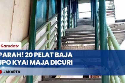 Parah! 20 Pelat Baja Tangga JPO Kyai Maja Hilang Dicuri, JPO Ditutup Sementara