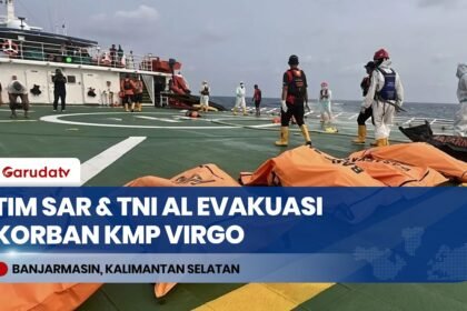 Tim SAR & TNI AL Evakuasi 14 Jenazah Korban KMP Virgo Transport 8 Menggunakan Helikopter