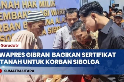 Wapres Gibran Tinjau Huntap Sibolga dan Serahkan Sertifikat Hak Milik bagi Korban Bencana
